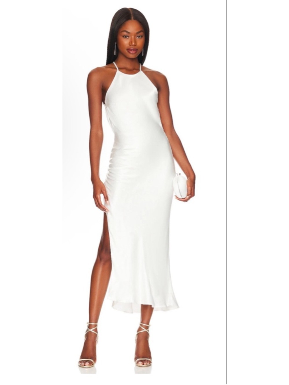 NWT Bardot Mila Cowl Back Slip Dress White Size XL Sold out style!